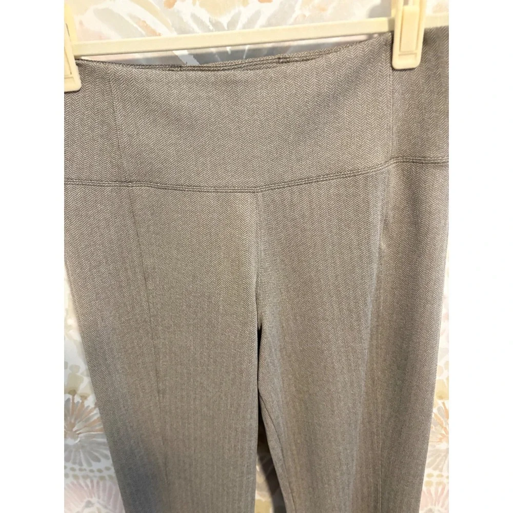 Athleta Delancey Herringbone Flare Pants Brown Tan High Rise Trousers Womens M - Picture 5 of 8